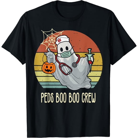 Hot Kiraa Tee With Peds Nurse Boo Crew Retro Halloween Pediatric Nurse S-5Xl T-Shirt