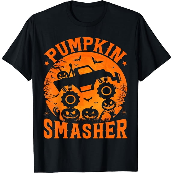 Hot Kiraa Tee With Pumpkin Smasher Halloween Monster Truck Halloween Boy S-5Xl T-Shirt