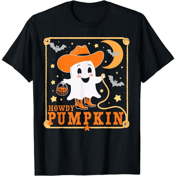 Hot Kiraa Tee With Retro Howdy Pumpkin Western Halloween Cowboy S-5Xl T-Shirt