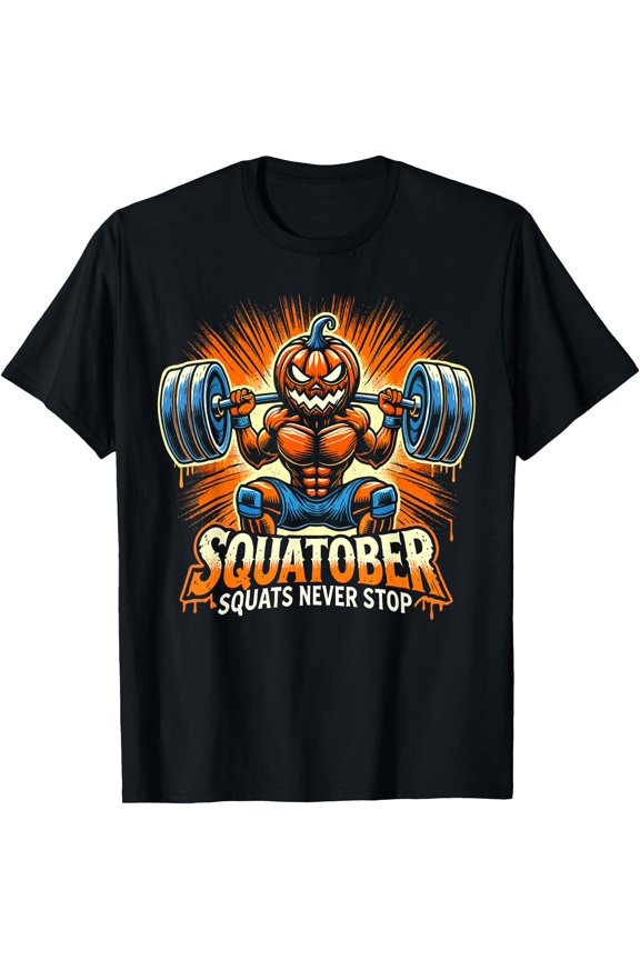 Hot Kiraa Tee With Squatober Pumpkin Halloween Costume, Spooky Weightlift S-5Xl T-Shirt