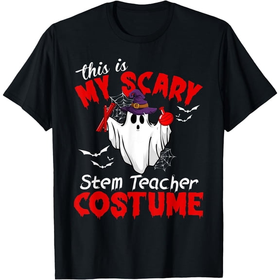 Hot Kiraa Tee With This Is My Scary Stem Teacher Ghost Halloween Men S-5Xl T-Shirt