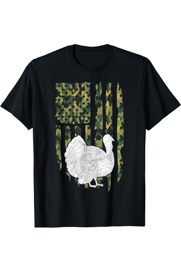Hot Kiraa Tee With Turkey Us Flag Camo Shirts, Hunt Camouflage Thanksgiv S-5Xl T-Shirt