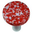 thumbnail image 1 of Hot Knobs  Granite Red & White Round Glass Cabinet Knob - Aluminum Post - Handmade, 1 of 1