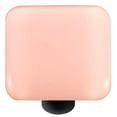 thumbnail image 1 of Hot Knobs HK1000-KB Petal Pink Square Glass Cabinet Knob - Black Post, 1 of 1