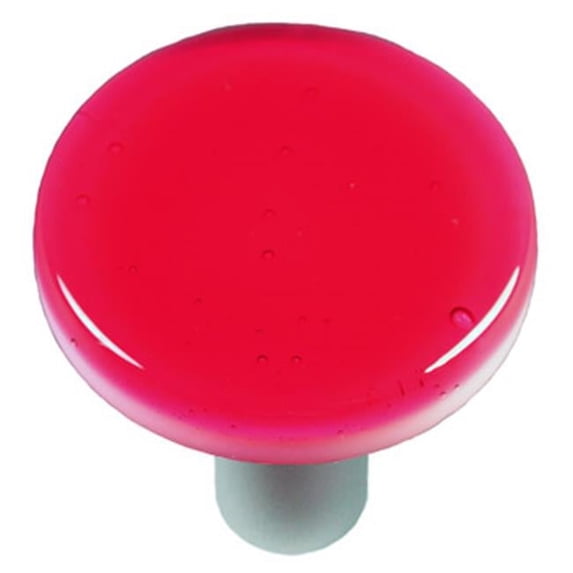 Hot Knobs HK1001-KRA Light Pink Round Glass Cabinet Knob - Aluminum Post