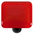 thumbnail image 1 of Hot Knobs HK1003-KB Brick Red Square Glass Cabinet Knob - Black Post, 1 of 1
