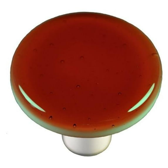 Hot Knobs HK1006-KRA Sunset Coral Round Glass Cabinet Knob - Aluminum Post