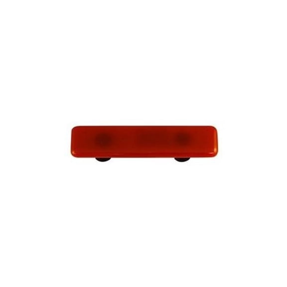 Hot Knobs HK1006-PA Sunset Coral Rectangle Glass Cabinet Pull - Aluminum Post