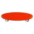 thumbnail image 1 of Hot Knobs HK1008-POA Opal Orange Oval Glass Cabinet Pull - Aluminum Post, 1 of 1