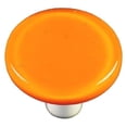 thumbnail image 1 of Hot Knobs HK1009-KRB Pumpkin Orange Round Glass Cabinet Knob - Black Post, 1 of 1
