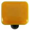 thumbnail image 1 of Hot Knobs HK1013-KB Medium Amber Square Glass Cabinet Knob - Black Post, 1 of 1