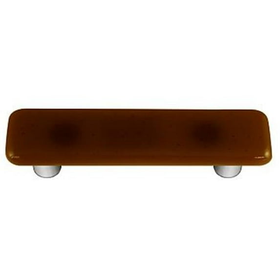 Hot Knobs HK1016-PA Tan Rectangle Glass Cabinet Pull - Aluminum Post