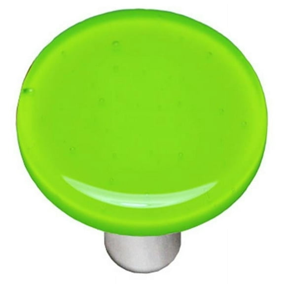 Hot Knobs HK1017-KRA Opal Spring Green Round Glass Cabinet Knob - Aluminum Post