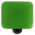 thumbnail image 1 of Hot Knobs HK1020-KB Light Green Square Glass Cabinet Knob - Black Post, 1 of 1
