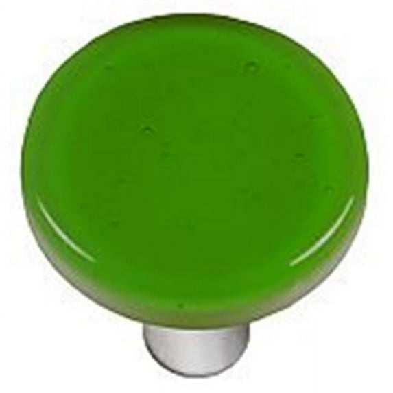 Hot Knobs HK1020-KRA Light Green Round Glass Cabinet Knob - Aluminum Post