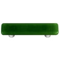 thumbnail image 1 of Hot Knobs HK1022-PA Dark Forest Green Rectangle Glass Cabinet Pull - Aluminum Post, 1 of 1