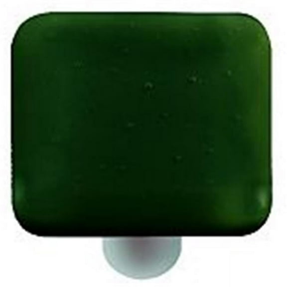 Hot Knobs HK1023-KA Kelly Green Square Glass Cabinet Knob - Aluminum Post