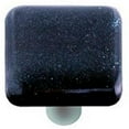 thumbnail image 1 of Hot Knobs HK1033-KA Dark Metallic Blue Square Glass Cabinet Knob - Aluminum Post, 1 of 1
