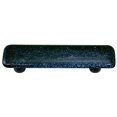 thumbnail image 1 of Hot Knobs HK1033-PB Dark Metallic Blue Rectangle Glass Cabinet Pull - Black Post, 1 of 1