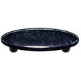 thumbnail image 1 of Hot Knobs HK1033-POB Dark Metallic Blue Oval Glass Cabinet Pull - Black Post, 1 of 2
