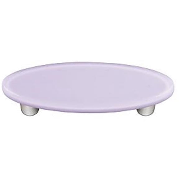 Hot Knobs HK1034-POA Neo-Lavender Oval Glass Cabinet Pull - Aluminum Post