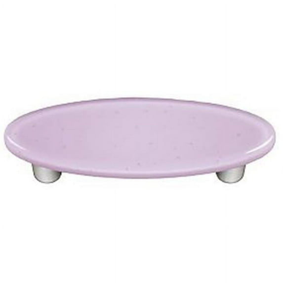 Hot Knobs HK1035-POA Neo-Lavender Shift Oval Glass Cabinet Pull - Aluminum Post