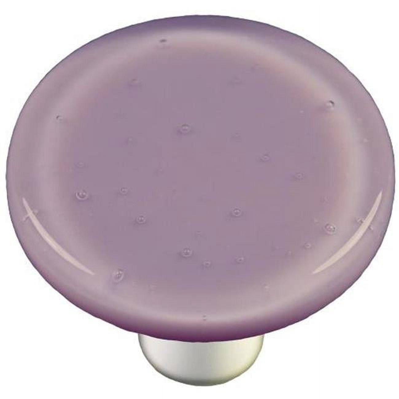 Hot Knobs HK1036KRA Dusty Lilac Round Glass Knob Aluminum
