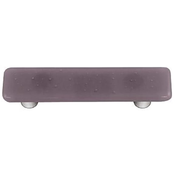 Hot Knobs HK1036-PA Dusty Lilac Rectangle Glass Cabinet Pull - Aluminum Post