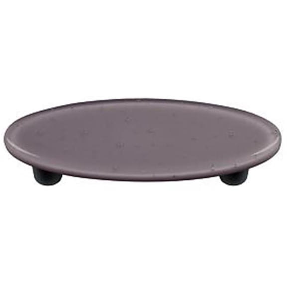 Hot Knobs HK1036-POB Dusty Lilac Oval Glass Cabinet Pull - Black Post