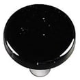 thumbnail image 1 of Hot Knobs HK1043-KRA Black Round Glass Cabinet Knob - Aluminum Post, 1 of 1