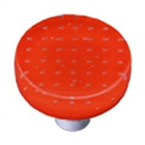 Hot Knobs HK1202-KRA Bubbles Orange Round Glass Cabinet Knob - Aluminum Post