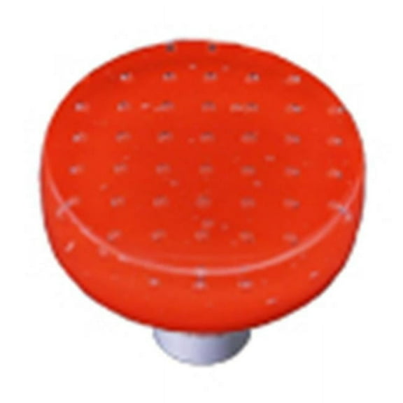 Hot Knobs HK1202-KRA Bubbles Orange Round Glass Cabinet Knob - Aluminum Post