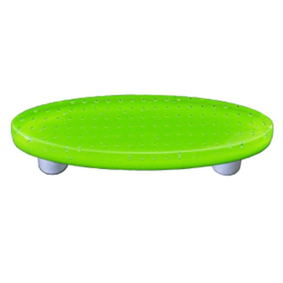Hot Knobs HK1205-POB Bubbles Spring Green Oval Glass Cabinet Pull - Black Post