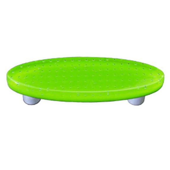 Hot Knobs HK1205-POB Bubbles Spring Green Oval Glass Cabinet Pull - Black Post