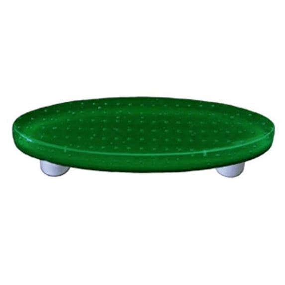 Hot Knobs HK1206-POB Bubbles Dark Forest Green Oval Glass Cabinet Pull - Black Post