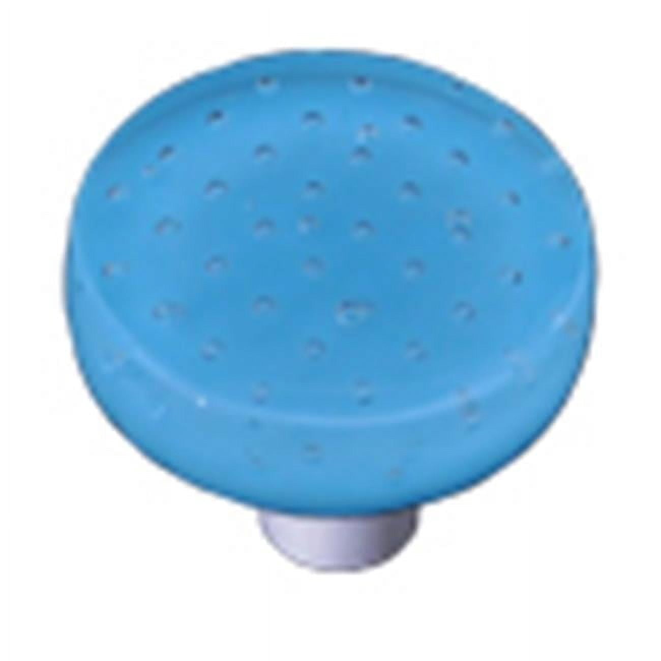 Hot Knobs HK1207-KRB Bubbles Light Cyan Round Glass Cabinet Knob - Black Post