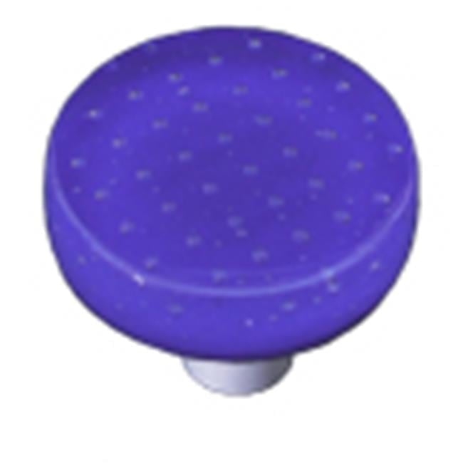 Hot Knobs HK1209-KRB Bubbles Deep Cobalt Blue Round Glass Cabinet Knob - Black Post