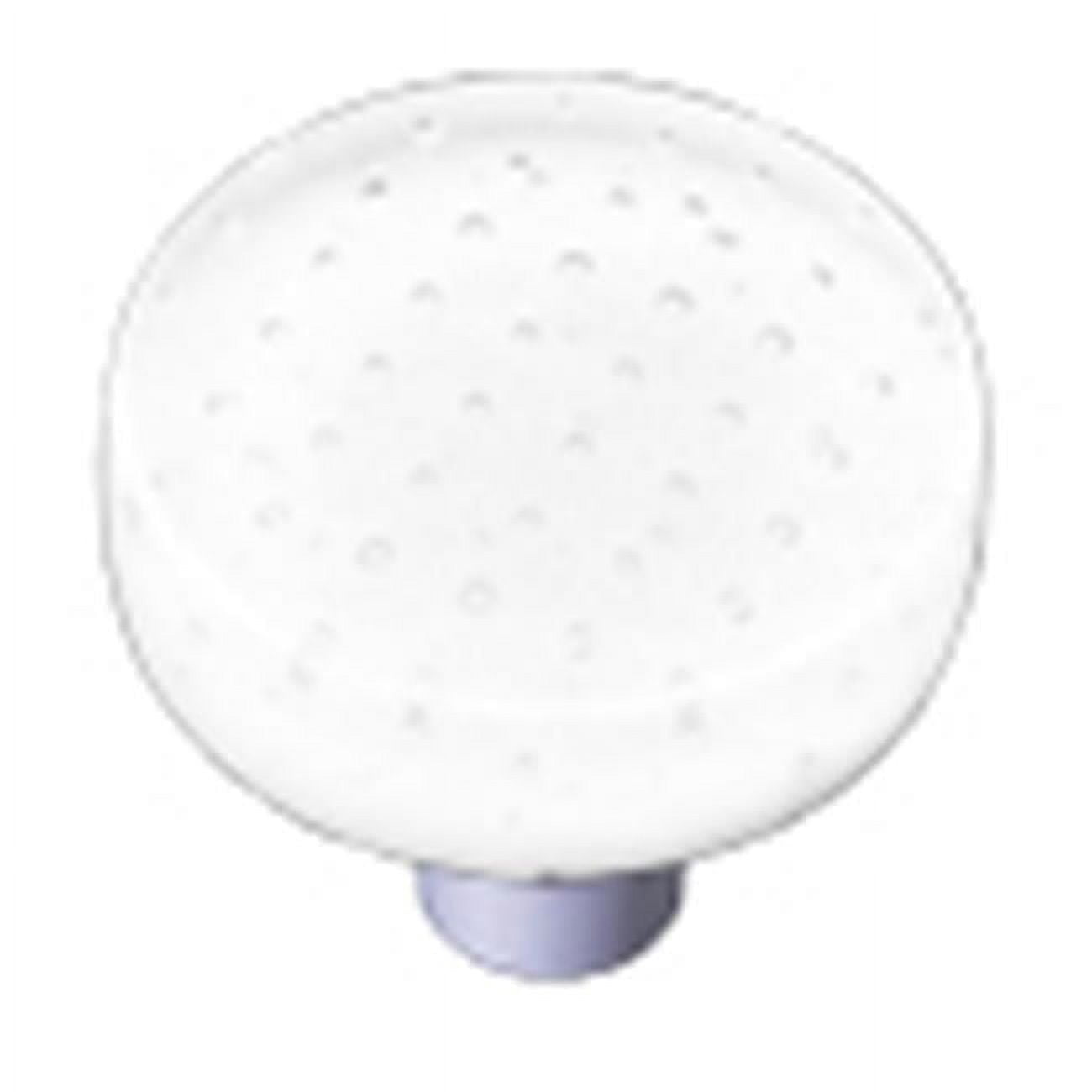 Hot Knobs HK1211-KRB Bubbles White Round Glass Cabinet Knob - Black Post