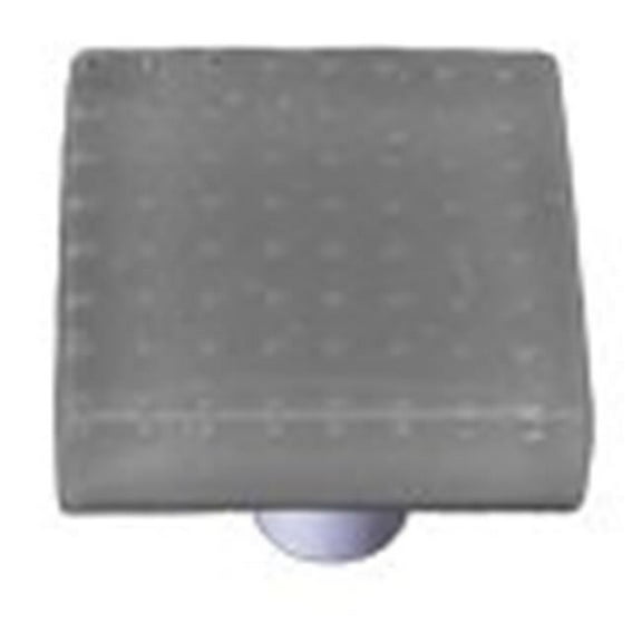 Hot Knobs HK1212-KA Bubbles Deco Gray Square Glass Cabinet Knob - Aluminum Post