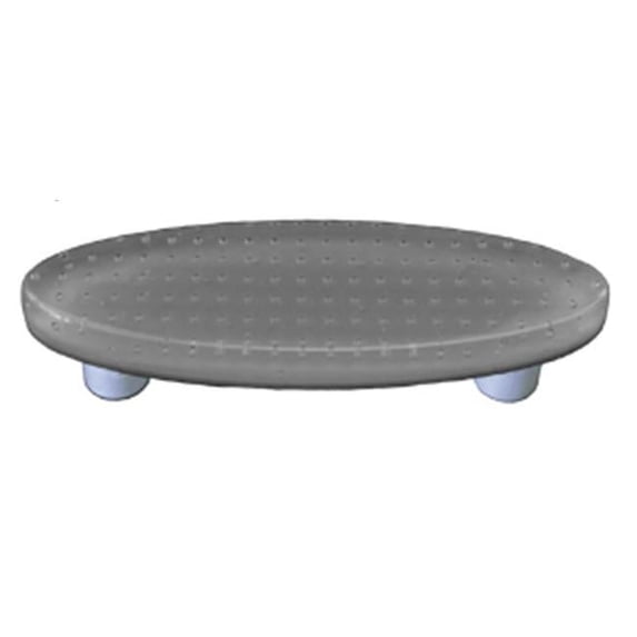 Hot Knobs HK1212-POB Bubbles Deco Gray Oval Glass Cabinet Pull - Black Post