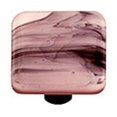 thumbnail image 1 of Hot Knobs HK2051-KB Black Swirl Petal Pink Square Glass Cabinet Knob - Black Post, 1 of 1