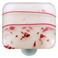 thumbnail image 1 of Hot Knobs HK3000-KA Mardi Gras Pink with White Square Glass Cabinet Knob - Aluminum Post, 1 of 1