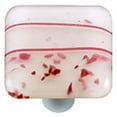 thumbnail image 1 of Hot Knobs HK3000-KB Mardi Gras Pink with White Square Glass Cabinet Knob - Black Post, 1 of 1