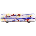 thumbnail image 1 of Hot Knobs HK3008-PB Mardi Gras Multi Colored with White Rectangle Glass Cabinet Pull - Black Post, 1 of 1