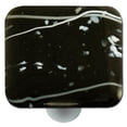 thumbnail image 1 of Hot Knobs HK3011-KA Mardi Gras White with Black Square Glass Cabinet Knob - Aluminum Post, 1 of 1