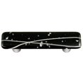 thumbnail image 1 of Hot Knobs HK3011-PA Mardi Gras White with Black Rectangle Glass Cabinet Pull - Aluminum Post, 1 of 1