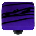 thumbnail image 1 of Hot Knobs HK3118-KB Mardi Gras Black with Cobalt Blue Square Glass Cabinet Knob - Black Post, 1 of 1