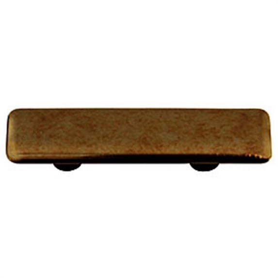 Hot Knobs HK4003-PA Metallic Gold Rectangle Glass Cabinet Pull - Aluminum Post