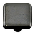 thumbnail image 1 of Hot Knobs HK4005-KB Metallic Silver Square Glass Cabinet Knob - Black Post, 1 of 1