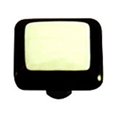 thumbnail image 1 of Hot Knobs HK5007-KB Black Border with French Vanilla Square Glass Cabinet Knob - Black Post, 1 of 1